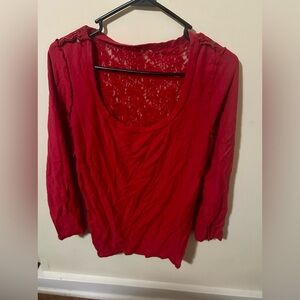 Splash brand red long sleeve shirt with lace back (2X)
